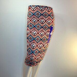 MATTY M Women's Colorful Coral Patterned Knit Stretch Skirt - Size XS - NWT